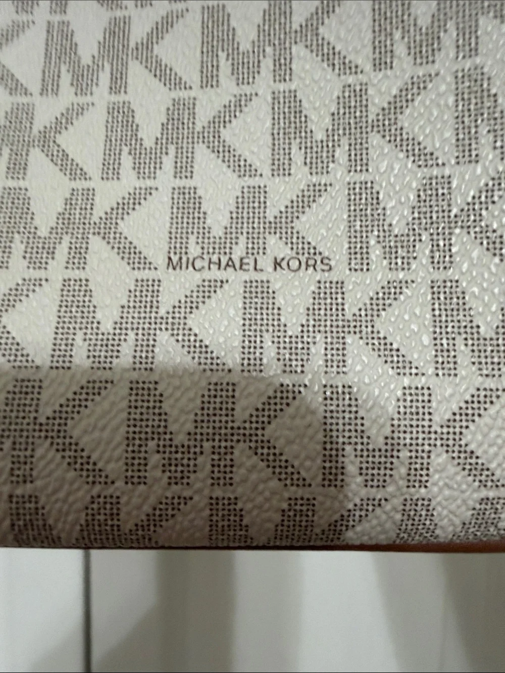 Michael Kors Beige and Brown Logo Mini Backpack